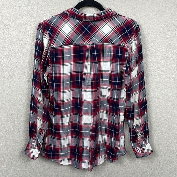 Rails Hunter Plaid Button Front Long Sleeve Shirt Flannel Red Navy Blue Sz S - Picture 3 of 11